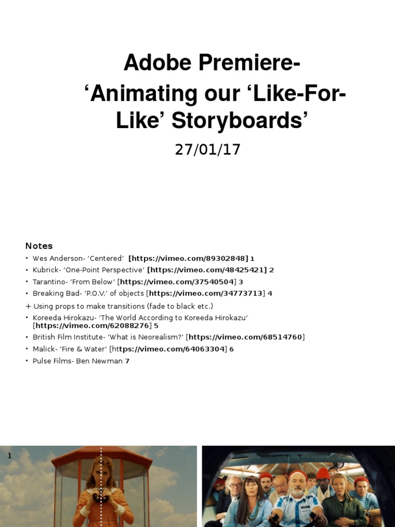 Animating Storyboards in Adobe Premiere | PDF | Leisure | Cinema