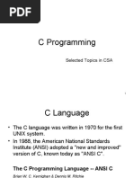 C Programming: Selected Topics in CSA