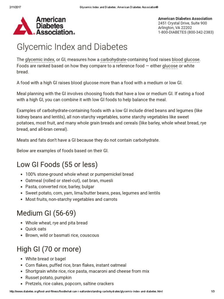 Glycemic Index and Diabetes_ American Diabetes Association® | Glycemic ...