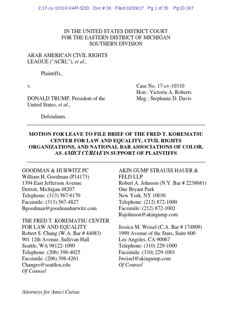 Motion For Leave To File Brief | PDF | Due Process Clause | Amicus Curiae