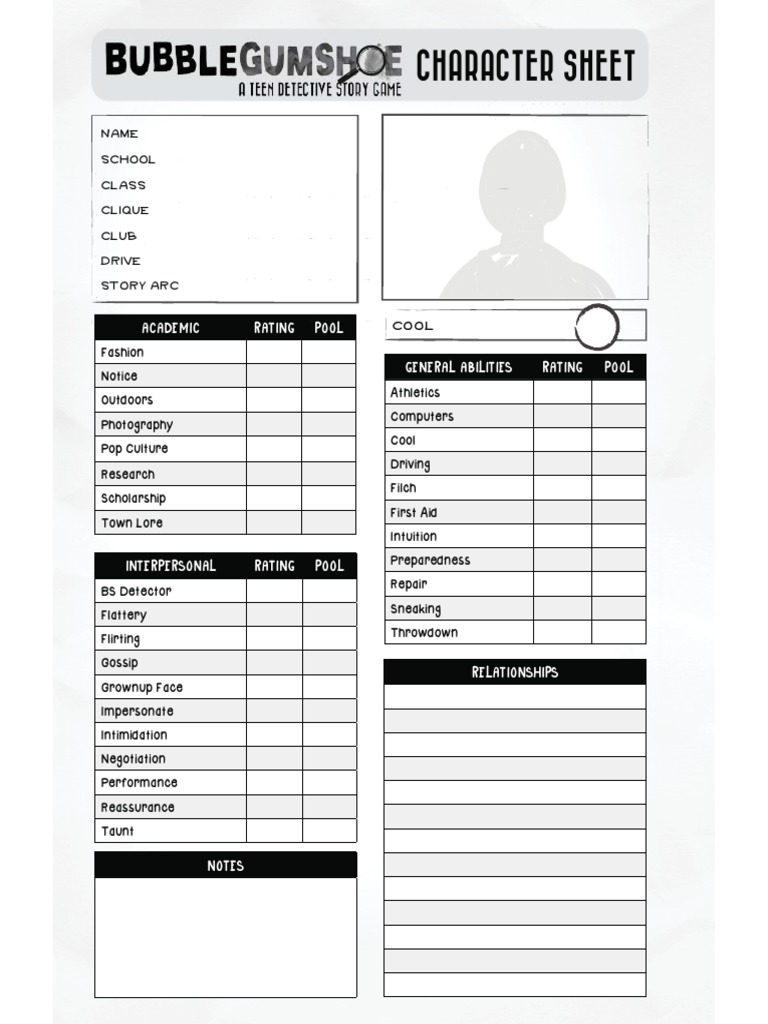 Character Sheet for Role-Playing Games | PDF