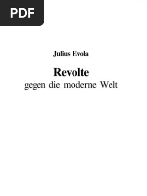 Evola Julius Revolte Gegen Die Moderne Welt 1935 De - 