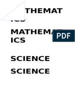 Mathemat ICS Mathemat ICS Science Science