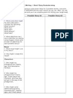 10 Supplement Creative Writing Planning Sheet