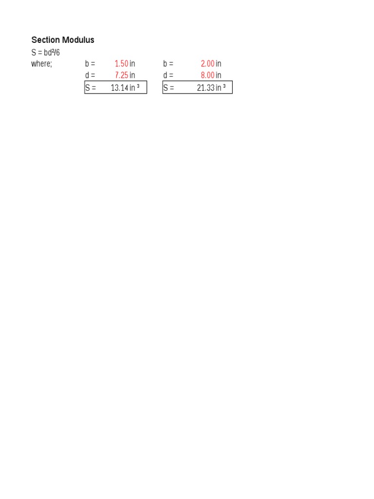 Section Modulus Calculator for Beams | PDF