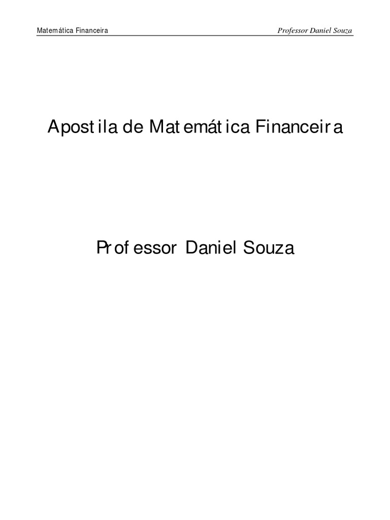 Apostila de Matemática Financeira | PDF | Juros | Desconto