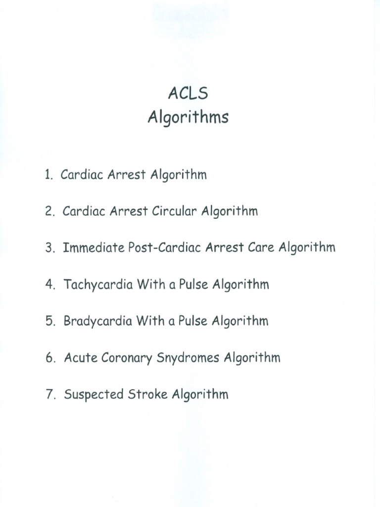 Acls Algorithms PDF | PDF
