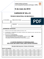 23 de Maio de 2010 CARGOS #28 A 31: Técnico Industrial de Mecânica I