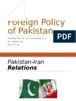 Foreign Policy of Pakistan: Presented To: Sir Sikander Ali By: Ansar Ali Ro LL # 4 3