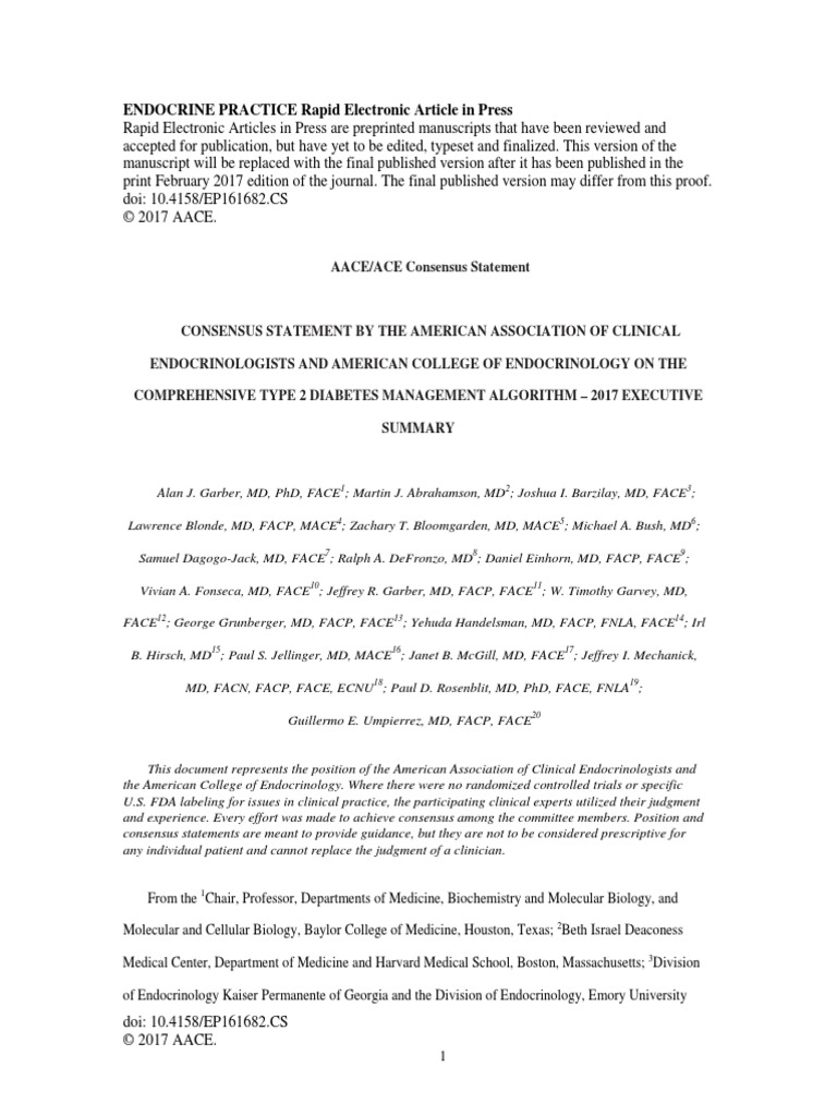 ENDOCRINE PRACTICE Rapid Electronic Article in Press: AACE/ACE ...