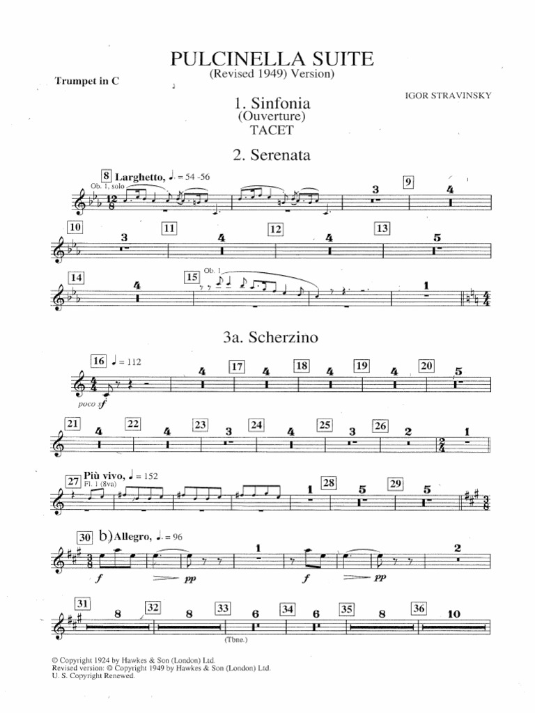 Stravinsky Pulcinella Suit