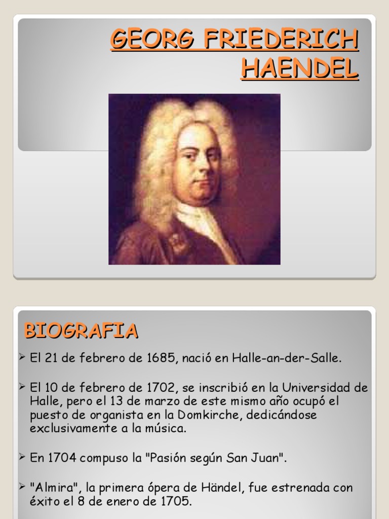 Vida y Obras de Händel | PDF | George Frideric Handel | Ocio
