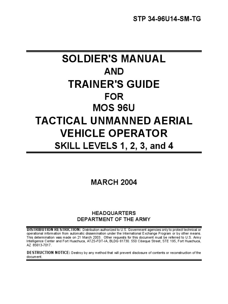 Restricted U.S. Army Tactical Unmanned Aerial Vehicle Operator Training