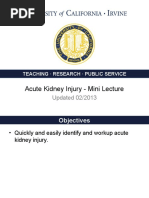 Acute Kidney Injury - Mini Lecture: Updated 02/2013