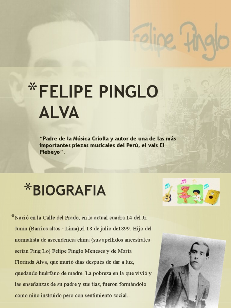 Diapositivas Felipe Pinglo Alva | PDF | Las artes escénicas | Personas