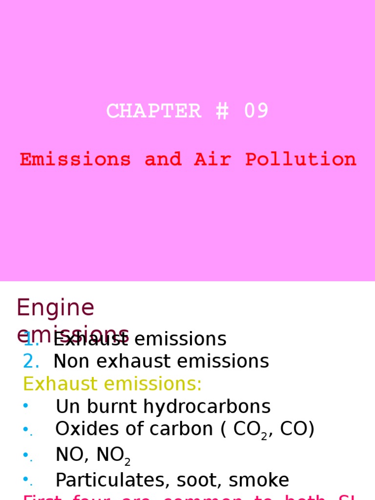 Engine Emissions and Pollution Control | PDF