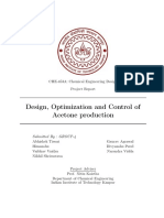 Acetone Production Process Optimization