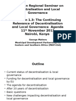 Session 1.3. Looking Forward - Relevance of Decentralisation Agenda - George Matovu