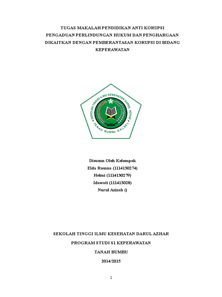 Tugas Makalah Pendidikan Anti Korupsi