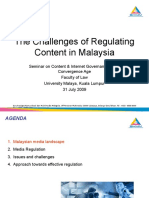The Challenges of Regulating Content in Malaysia