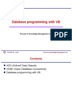 Database Programming With VB: Process & Knowledge Management Lab