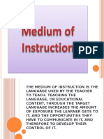 Medium of Instruction
