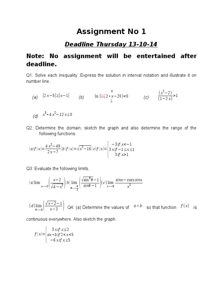 Assign - No 1 | PDF | Function (Mathematics) | Mathematical Logic