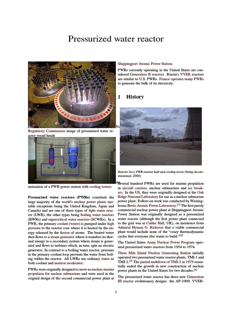 Pressurized Water Reactor | PDF | Pressurized Water Reactor | Nuclear ...