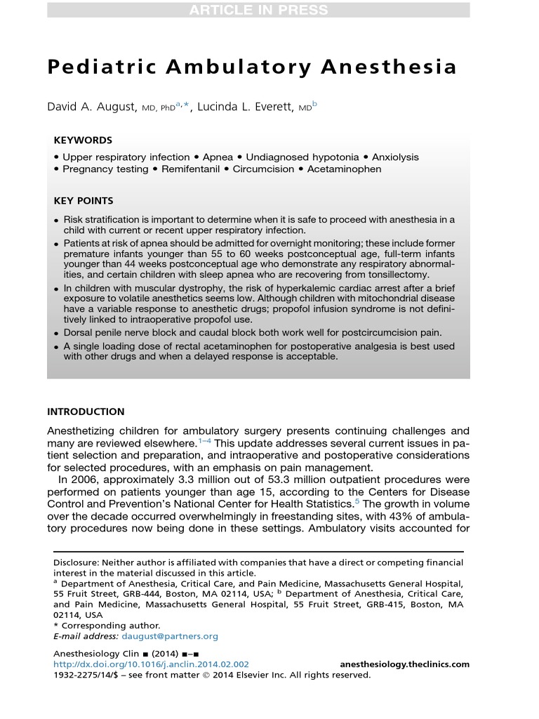 Worksheets Pediatric Anesthesia Worksheet pediatric ambulatory anesthesia analgesic