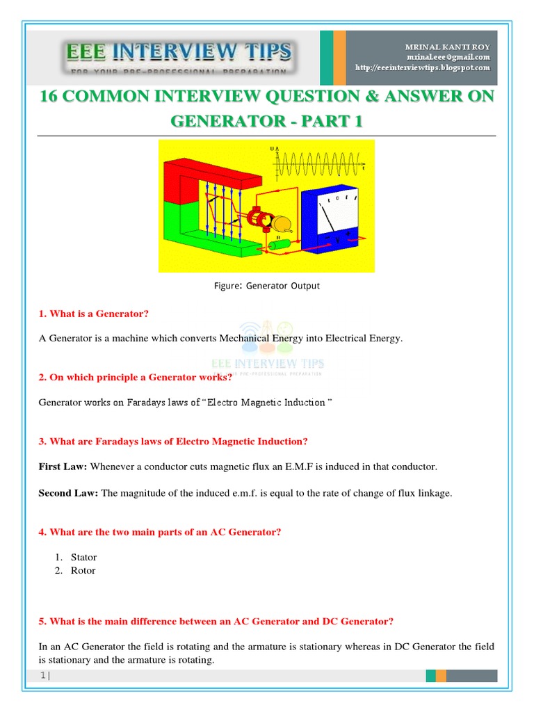 41+ Ac Generator Questions And Answers Pdf Pics