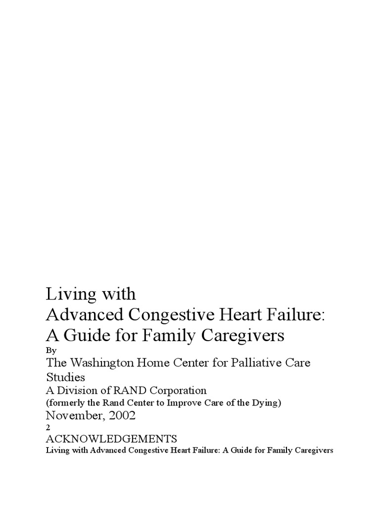 Living With Advanced Congestive Heart Failure: A Guide For Family ...