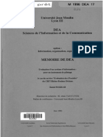 61510 Evaluation d Un Systeme d Information Pour Un Instrument de Pilotage Le Cas Du Service Evaluation Des Procedes Du Crit Rhone Poulenc Decines