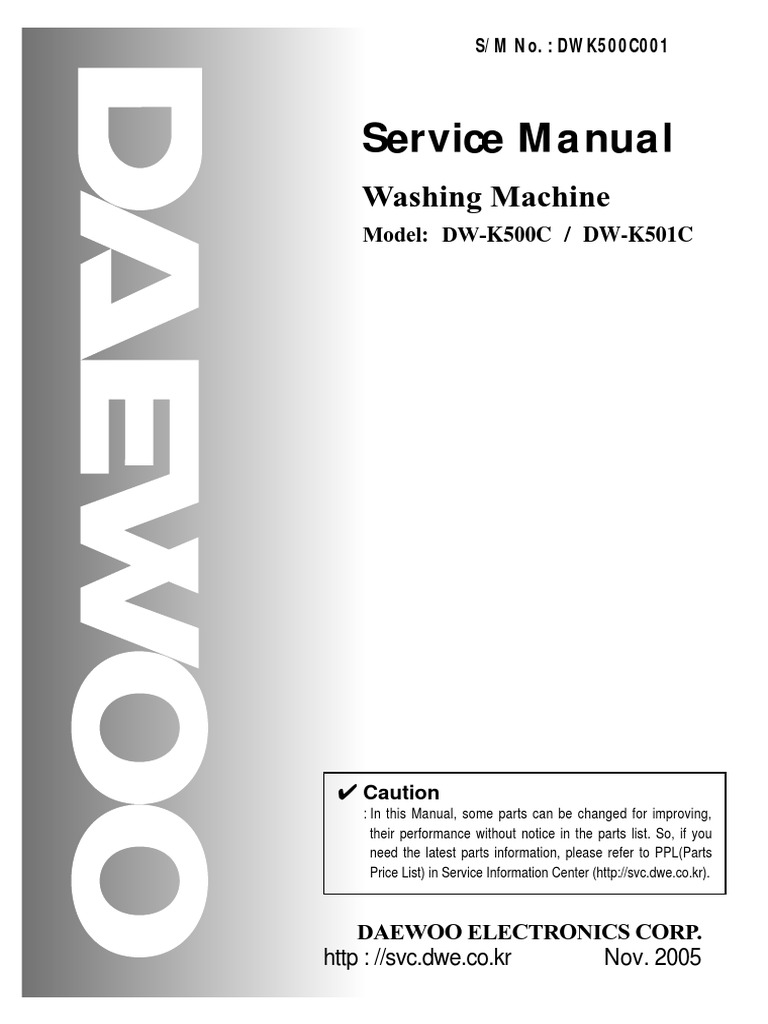 Service Manual for Daewoo Electronics Corp. DWK500C and DWK501C