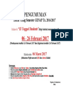 Pendaftaran Ulang 2016-2 Siakad (Sevima)