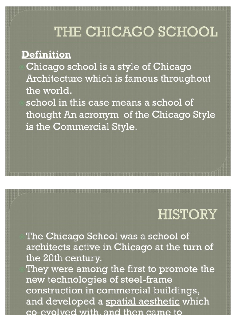 The Chicago School Architectural Design Art Media