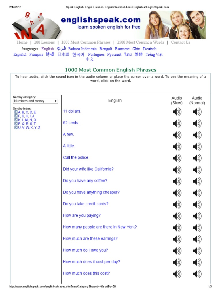 1000 Most Common English Phrases | PDF | English Language | Business