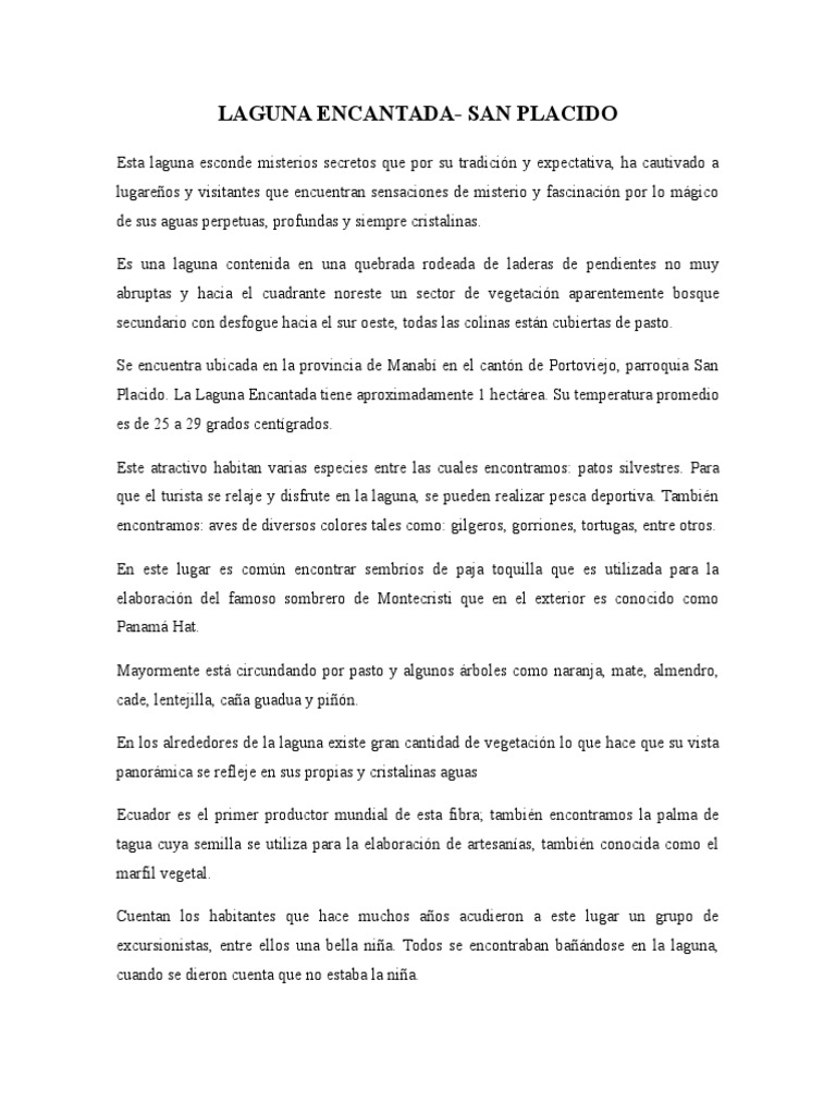 Leyenda de la Laguna Encantada | PDF | Ciencias sociales | Hogar ...
