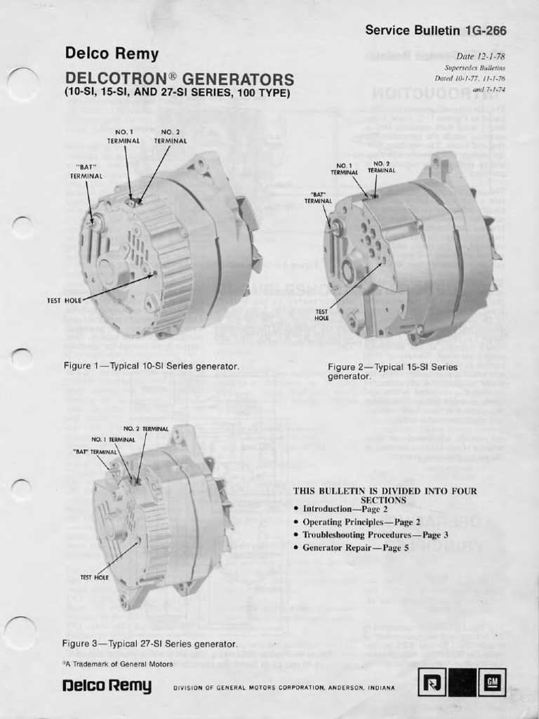 Delco Remy Alternator 10si 15si 27si PDF