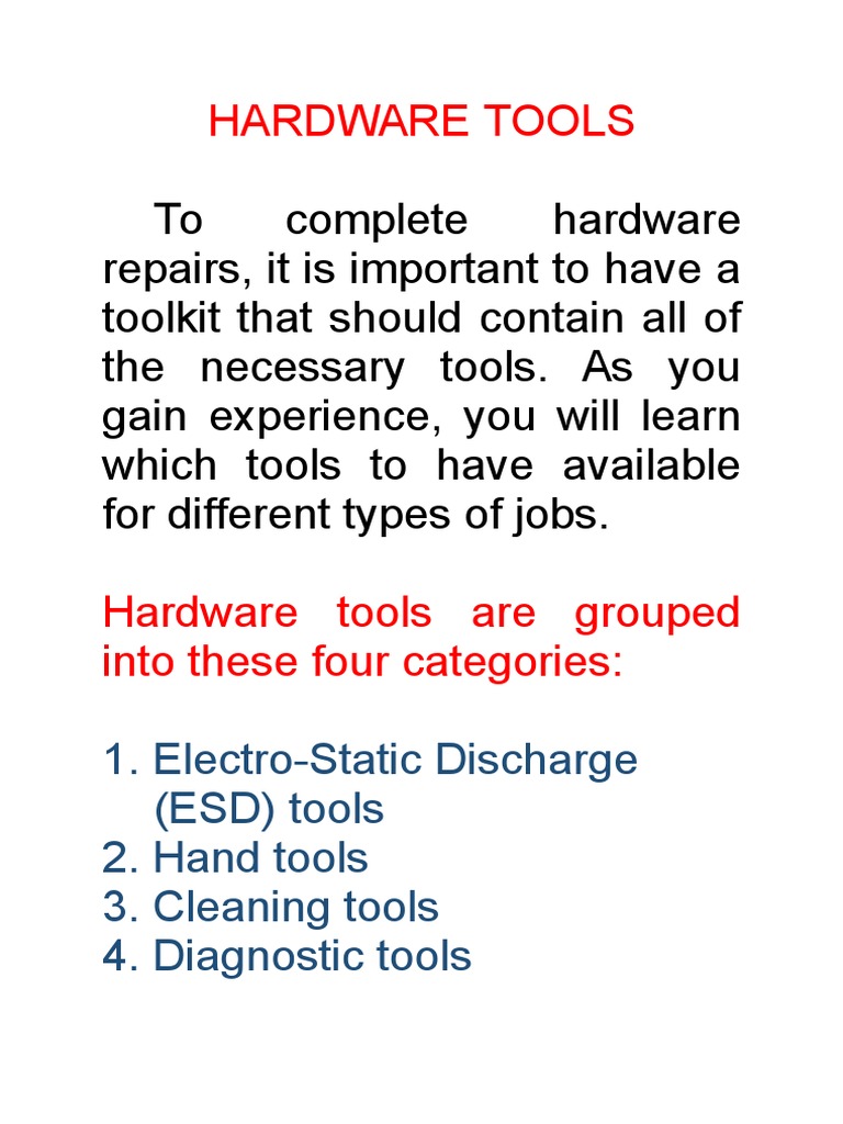 Lesson 2 Ict Hardware Tools Grade 8