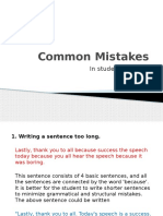 Common Mistakes: in Students' Writing