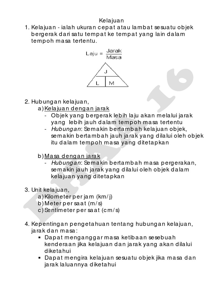 Sains Tahun 6 Bab 7 Kelajuan Pdf