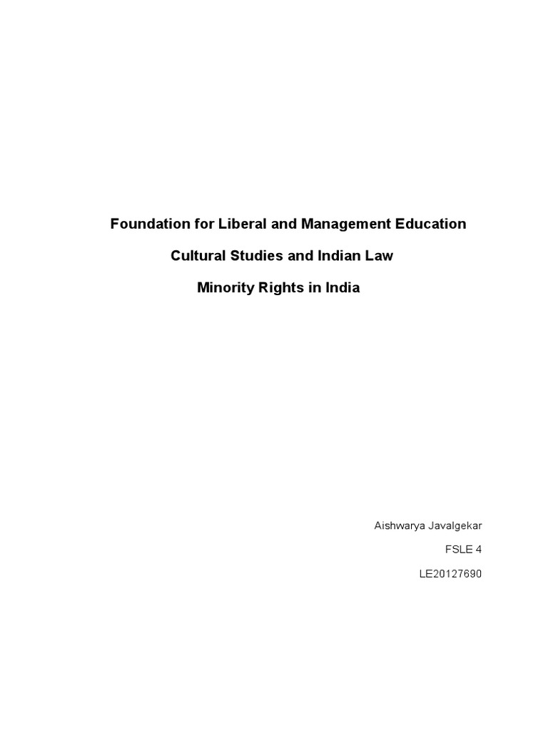 Minority Rights in India Overview | PDF | Minority Group | Hindu