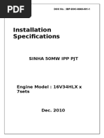 HFO Fired Engine Based Power Plant General Specification For Installation. Rev.1 - New