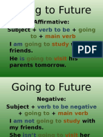 Going To Future: Affirmative: Subject + + + I With My Friends. He His Parents Tomorrow