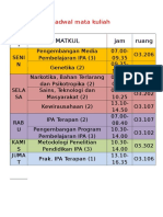 Jadwal Mata Kuliah