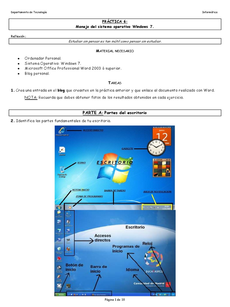 Práctica 6. Manejo del sistema operativo Windows 7