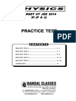 Practice Test Paper 11th (P - J) Physics 2013 - Eng - WA