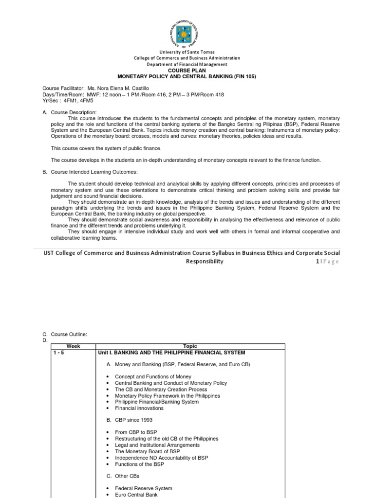 Policy and Central Banking Central Banks Money