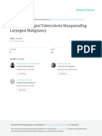 Primary Laryngeal Tuberculosis Masquerading Laryng