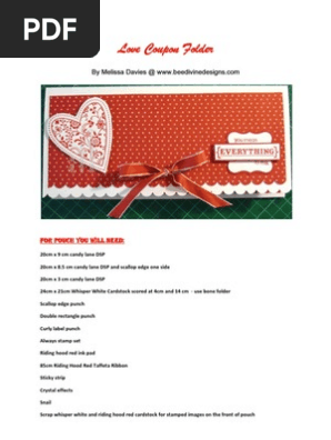 Love Coupon Folder
